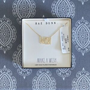 Rae Dunn Gold 'Wish' Pendant Necklace